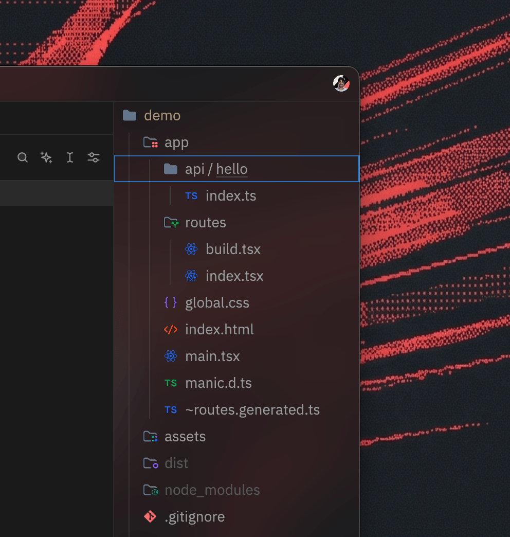 File-based routing structure.